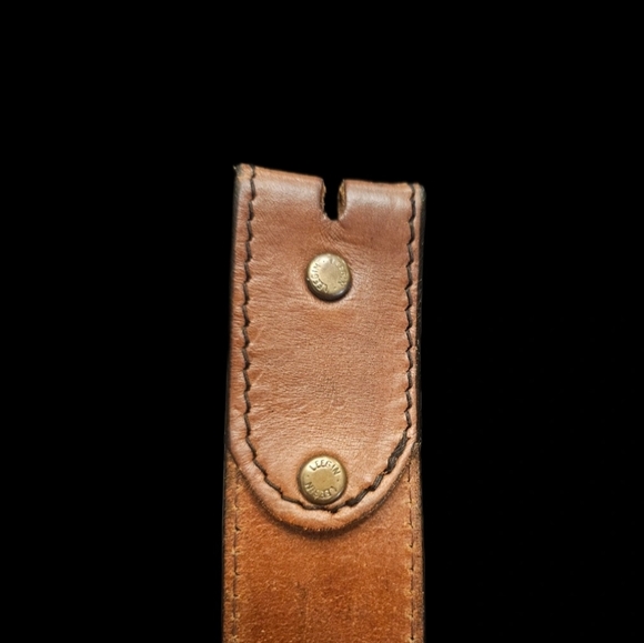 Tooled Cowboy Leather Brown Belt with Turquoise Silver Accent (Add Your Buckle) - Picture 7 of 7